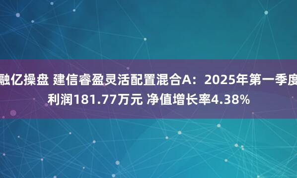 融亿操盘 建信睿盈灵活配置混合A：2025年第一季度利润181.77万元 净值增长率4.38%