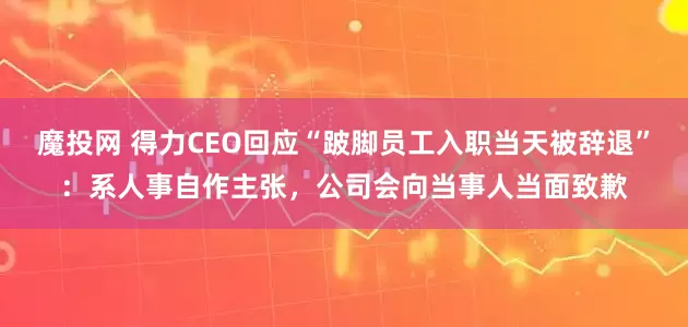 魔投网 得力CEO回应“跛脚员工入职当天被辞退”：系人事自作主张，公司会向当事人当面致歉
